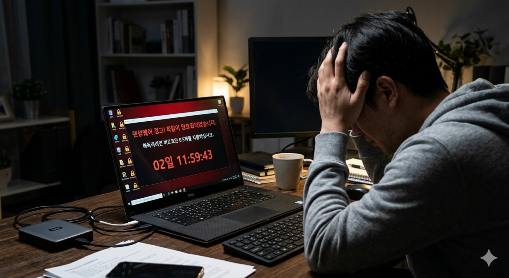 랜섬웨어 감염 이미지