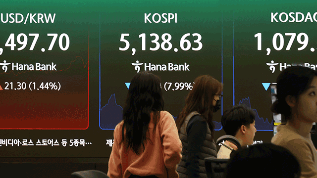 코스피 주가 현황판